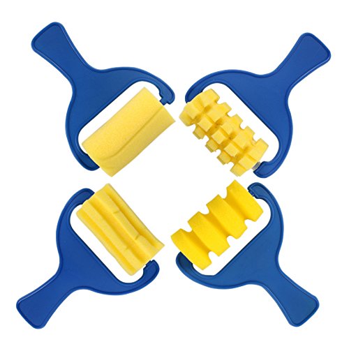 Painting Foam Brush Roller Sponge, 4 Pcs Mini Paint Tool for DIY Art Craft