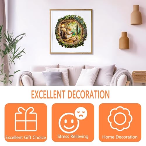 Squirrel in the Cave Wooden Puzzles for Adults 300 Pieces, L-13.4 * 13.1in - size: Large