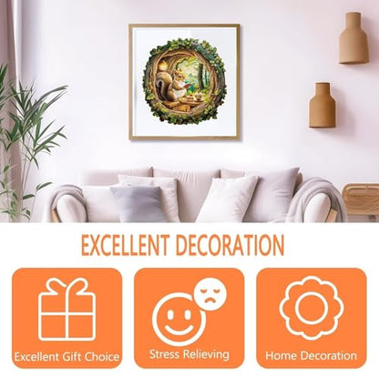 Squirrel in the Cave Wooden Puzzles for Adults 300 Pieces, L-13.4 * 13.1in - size: Large