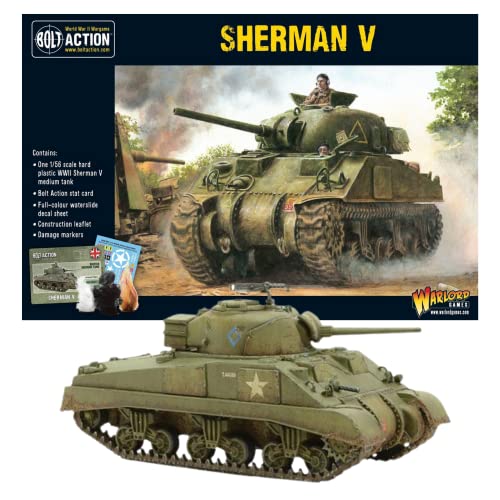Wargames Delivered - Warlord Games Bolt Action Sherman Tank - British Army 28mm WWII Miniature Tank Set for Tabletop Wargaming - color: Sherman V