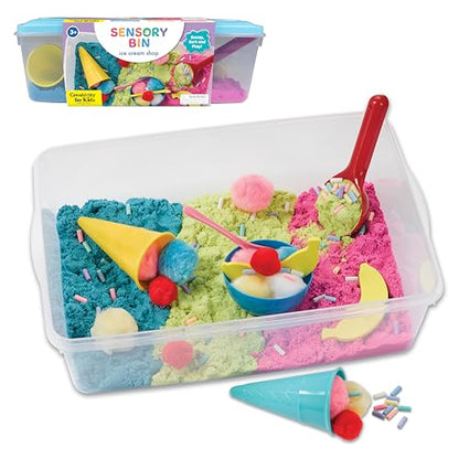 Creativity for Kids Sensory Bin: Ice Cream Shop Playset - Toddler Learning Toys for Kids Ages 3-4+, Pretend Play Ice Cream Set, Kids Gifts for Girls and Boys - style: Ice Cream Shop