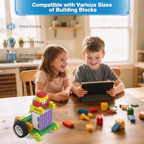 ICQbot 10 in 1 Coding Robot Kit,270+ Piece ScratchJr Learning Educational APP Remote Voice Programming Building Toys for Age 5+ Kids - style: ICQbot