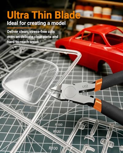 U02 Ultra-thin Single Edge Model Nippers 4.9in Plastic Sprue Cutter - color: Black