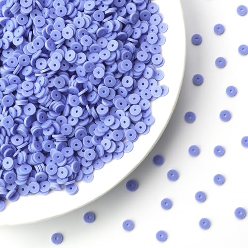 6mm Polymer Clay Beads for Bracelets Making 1000PCS - color: Light purple
