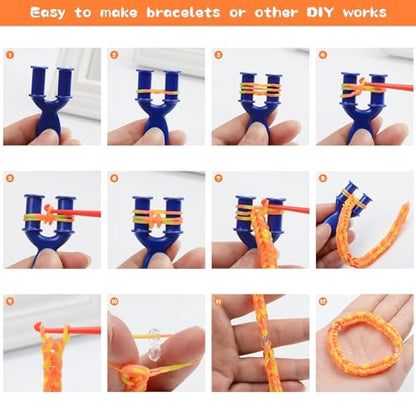Loom Rubber Band Bracelet Kit, 3000+ 30-Color, Storage Case, Ages 8+ - color: 3000 Pcs