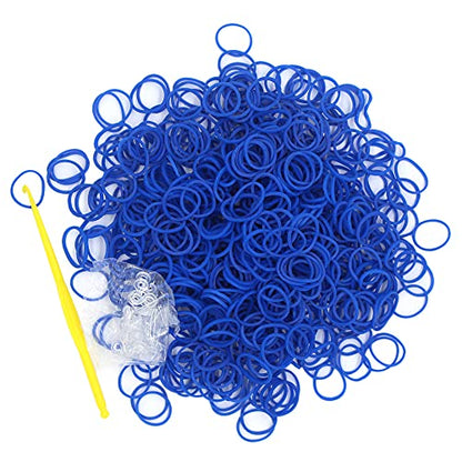 3000 Loom Rubber Bands Refill Kit 75 S-Clips 5 Hooks Bracelet DIY Dark Blue - color: Dark Blue