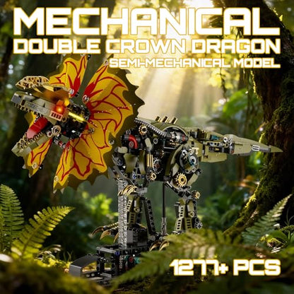 HJPLPXH Mechanical Dilophosaurus Building Blocks Set–Collectible Dino Model - style: Motor Dilophosaurus