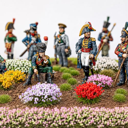 182 Pcs Diorama Grass Colorful Miniature Flowers Cluste Kit