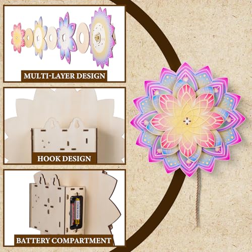 3D Wooden Puzzles Mandala Wall Art for Adults - color: Mandala