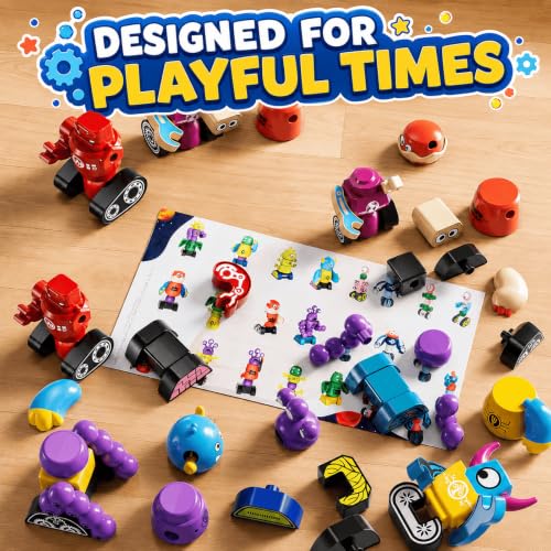 Magnets Robot Building Toys - 106 PCS Monsters Stacking Blocks Set with Box