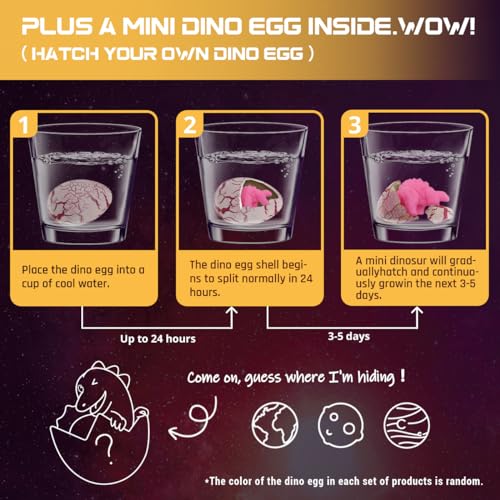 PIBEX Gemstone Dig Kit, Dig up 15 Rocks & Minerals from Earth Moon Mars, Solar System Planets Geology Science Set, Space Rock Mining Toys for Kids, STEM Gift for Boys & Girls Age 6-8-12 - size: 3 Planets (15 Stones)