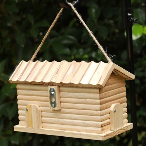 Bird House Outdoor Bluebird House for Outside Clearance, Hanging Bird Houses Cardinals Unfinished Wooden Bird Nesting Box