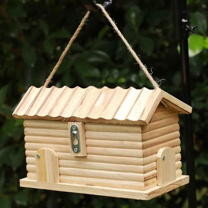 Bird House Outdoor Bluebird House for Outside Clearance, Hanging Bird Houses Cardinals Unfinished Wooden Bird Nesting Box