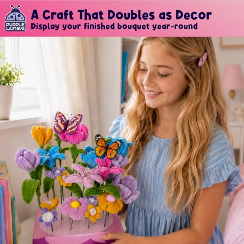 216pcs Pipe Cleaner Flower Kit, Easy to Make, Written & Video Instructions
