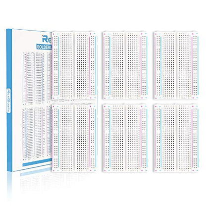 REXQualis 6PCS Small Breadborad 400 Point Solderless Breadboards for Proto Shield Distribution Connecting Blocks