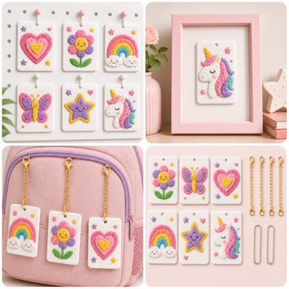 Liktoy 40Pcs Magic Foam Texture Painting Kit, 24Pcs Foam Texture Paper, 12 Colorful Brush, 2 Water Brushes, 3D Effect Texture Painting Set, Ideal for Halloween, Christmas, Birthday Gifts - color: cute