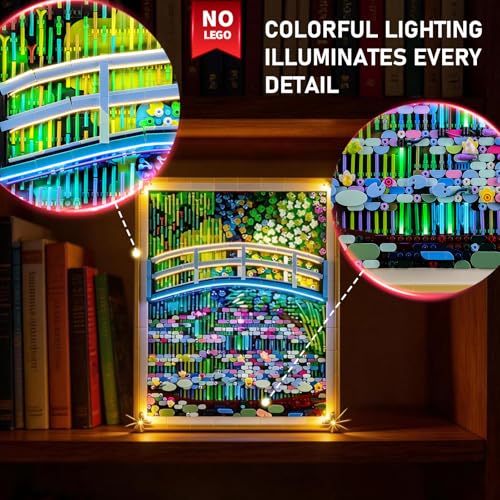 BRIKSMAX 2.0 Light Kit Compatible with Lego Art Claude Monet – Bridge Over a Pond of Water Lilies 31220 Building Sets - Original LED Lighting Kits (Accessories Only) for Display, Gifts & Collectors