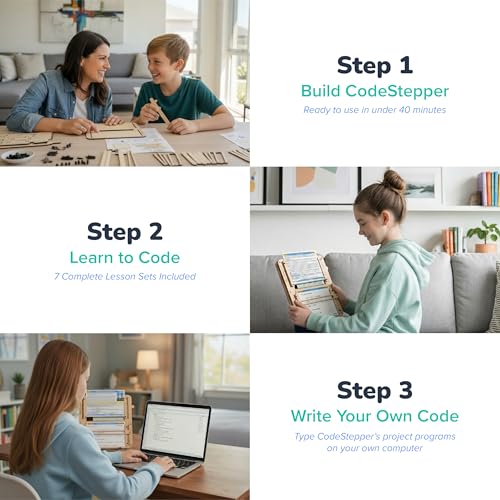 CodeStepper Screen-Free Python Coding & AI Learning Kit, Hands-On STEM Toy for Kids Ages 8-15, 7 Lesson Sets, Homeschool & Classroom Coding Kit, Made in the USA