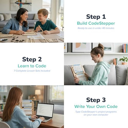 CodeStepper Screen-Free Python Coding & AI Learning Kit, Hands-On STEM Toy for Kids Ages 8-15, 7 Lesson Sets, Homeschool & Classroom Coding Kit, Made in the USA