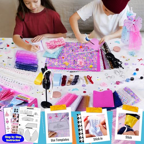Fashion Designer Kits for Girls with 6 Mannequins, 800+ Craft Kits for Kids