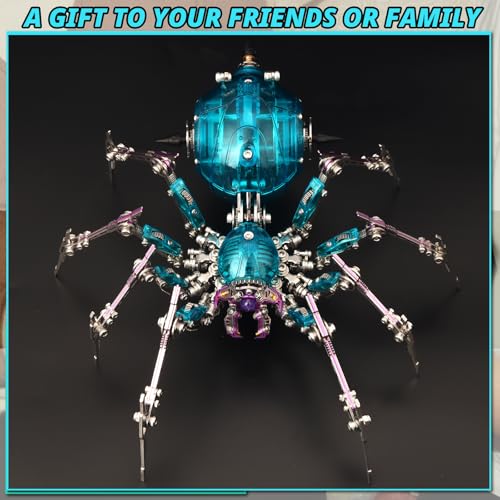 3D Metal Puzzles for Adults,3D Spider Metal Model Kits Metal Building Kit - color: Blue and Purple