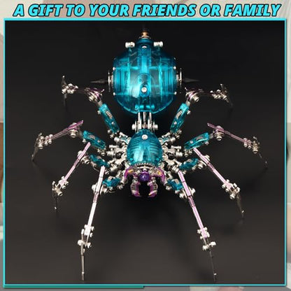 3D Metal Puzzles for Adults,3D Spider Metal Model Kits Metal Building Kit - color: Blue and Purple