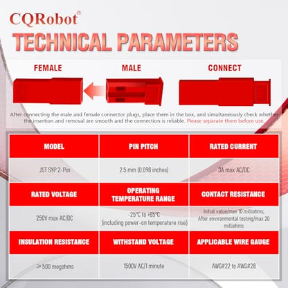 CQRobot JST SYP 2.5mm Pitch 2-Pin Electronic Computer Connector Adapter - size: 2P, style: SYP