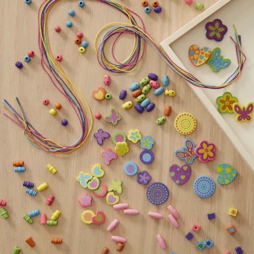 Melissa & Doug Created by Me! Bead Bouquet Deluxe Wooden Bead Set with 220+ Beads for Jewelry-Making Kits for Kids 4+ - FSC Certified