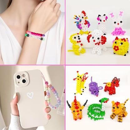 YMSDZHL 1000PCS Neon Kandi Pony Beads Letter Bead Bracelet Making Kit - size: 1000PCS
