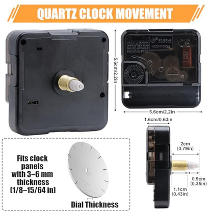 20 Pack Quartz Clock Movement Mechanism Kit, Silent Sweep Non-Ticking, 20mm Total Shaft (11mm Thread) Fits 3–6mm Dials, 20 Hand Styles, Hanging Hooks & Traceless Nails, DIY Wall Clock Repair - color: 20-pack
