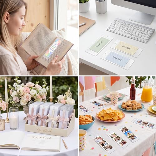 60 Pack Clear Bookmark Sleeves, 5.7 x 1.81in Bookmark Holders with Hole - color: Bookmark Sleeve/60pcs