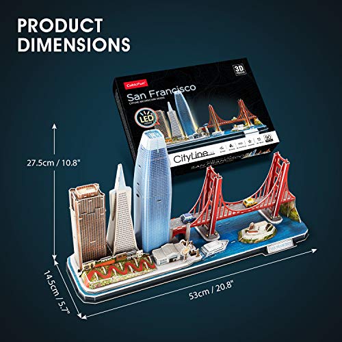 CubicFun 3D Puzzles for Adults Gifts Christmas LED San Francisco City Line - style: 4 LED San Francisco Cityline