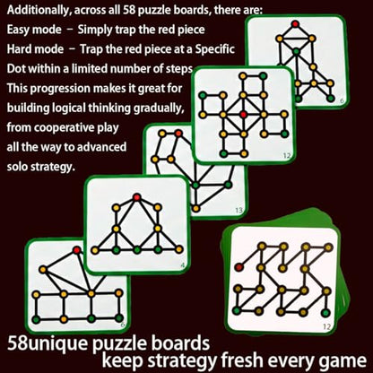 Original Strategy Board Game - 58 Unique Puzzles, Boost Logic and Problem Solving Skills, 1-2 Players, Easy-to-Learn Rules with 58 Challenges from Easy to Expert, Ages 8+, Educational fidget Game