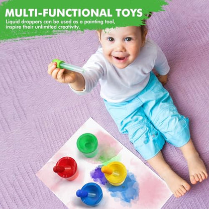Color Science Test Tubes Droppers for Kids Liquids Pipettes Dropper - style: Beginner science kit