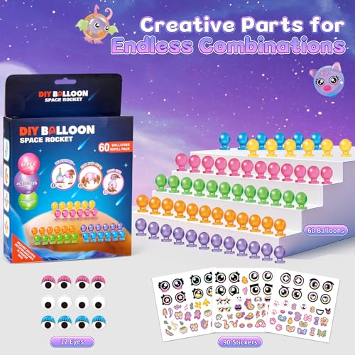 nicknack 162Pcs Magic Sticky Balloon Refill Kit DIY Crafts for Kids 3-12 - color: 162pcs Refill