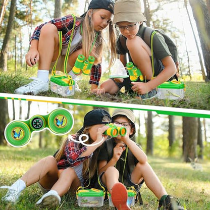 2Sets Bug Catcher for Kids - Sturdy Bugs Catching Kit Gifts with Binoculars Butterfly Net Collector Insect Catcher Tweezer, Bug Habitat Outdoor Explorer Kit for 3 4 5 6 7 8 Children