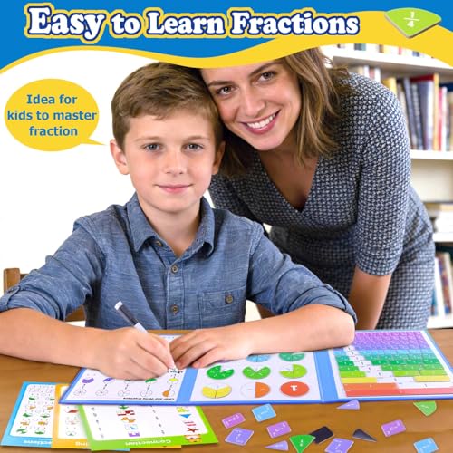 Magnetic Fraction Educational Puzzle Set, Fraction Educational Book for Kid