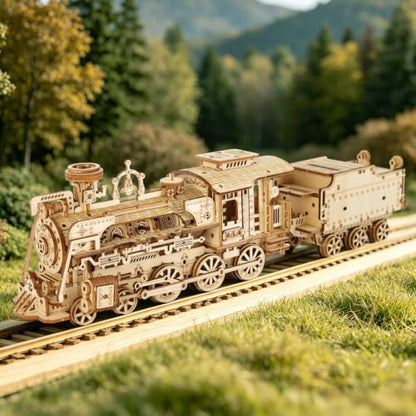 3D Wooden Puzzles for Adults, DIY Steam Train Model Building Kit