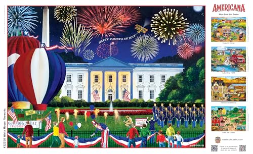 MasterPieces - 500 Piece Jigsaw Puzzle, Large EZ Grip Shapes, White House Fireworks, Fun for Adults, Seniors, Family, Kids, 19.25" x 26.75" - style: White House Fireworks
