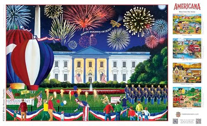MasterPieces - 500 Piece Jigsaw Puzzle, Large EZ Grip Shapes, White House Fireworks, Fun for Adults, Seniors, Family, Kids, 19.25" x 26.75" - style: White House Fireworks