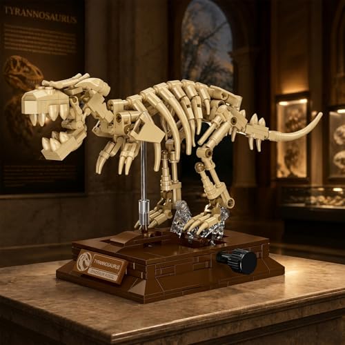 DRZYJ Tyrannosaurus Rex Dinosaur Fossil Building Set, 289Pcs Movable T-Rex Skeleton Model Kit with Museum Display Stand, Educational Dinosaur Toy for Kids 8 for Dinosaur Lovers & Collectors - style: Tyrannosaurus rex
