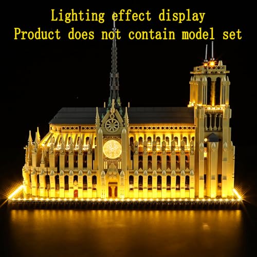 GEAMENT LED Light Kit Compatible with LEGO Notre Dame de Paris - Lighting Set for Architecture 21061 (Model Set Not Included) - style: For 21061