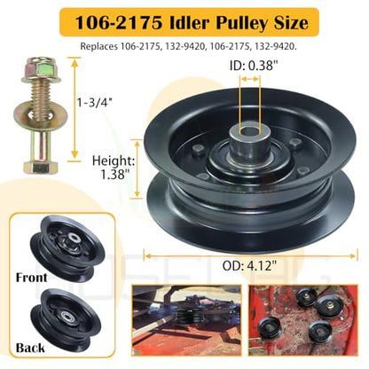 3PK 139-3214 Spindle with 125-5575 Pulley 106-2175 Pulley and Belt - size: 3x121-0751F