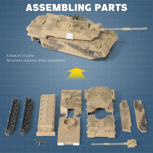 SEBUNAS 1/72 Scale Challenger 2 Military Tank Quick Build Model Kits - color: 3.Challenger II