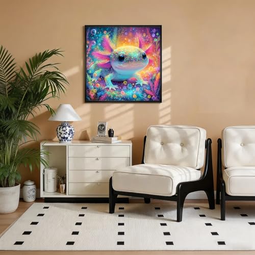 5D Colorful Glittering Axolotl Diamond Art kits for Adults Beginners - color: KM1160-1