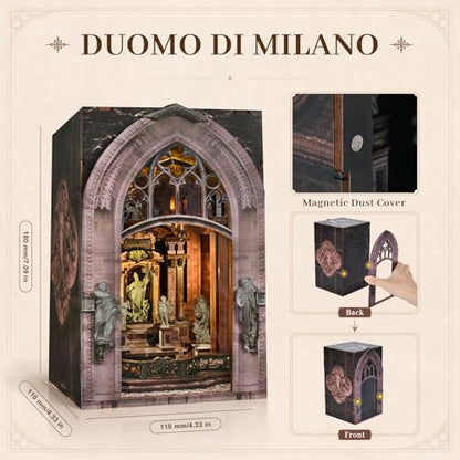 MiniCity 2-Piece Book Nook Kit Set, DIY Miniature House Kit for Adult - color: Pantheon & Duomo Di Mliano