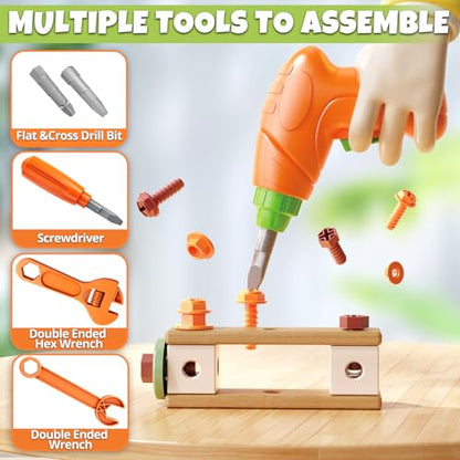 YongnKids 158 Pcs Kids Tool Set with Drill for Boys Girls Age 3-8