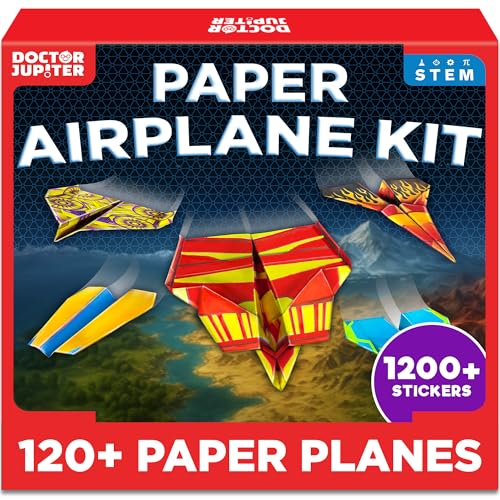 Doctor Jupiter Paper Airplane Book Kit for Kids Ages 4+, Craft Toy - style: 120+ Airplanes