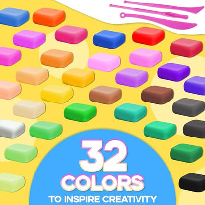 MuseLuxe Air Dry Clay - 32 Colors Modeling Clay Kit with 3 Sculpting Tools - color: 32 Colors