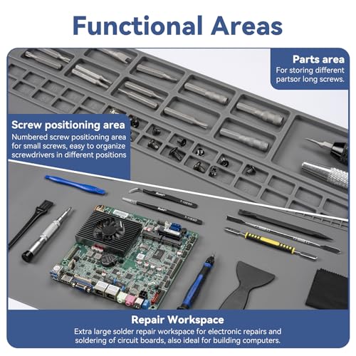 Kaisi Extra Large Soldering Mat, 932°F Heat Resistant Silicone Solder Mat - color: Grey, size: 27.6'' x 15.7''